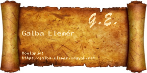 Galba Elemér névjegykártya