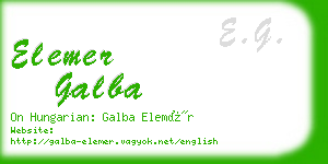 elemer galba business card